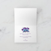 Lila Aquamarines Blue Dendrobium Orchid Wedding Fo Dankeskarte (Innenseite)