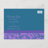 Lila Aquamarines Foto Save the Date Hochzeitskarte Ankündigungspostkarte (Rückseite)