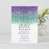 Lila Aquamarines Funkelnd Glitzer Brautparty Einladung (Stehend Vorderseite)