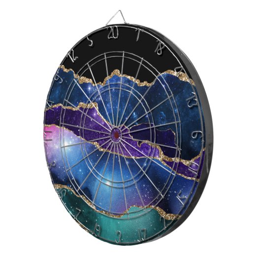 Lila Aquamarines Gold Glitzer Marmorablage Dartscheibe (Vorderseite rechts)