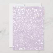 Lila aquamarines Lavendel Glitzer Brautparty Einladung (Rückseite)