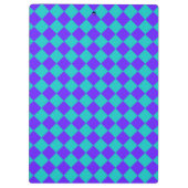 Lila Aquamarines Schachbrett Diamantmuster Klemmbrett (Rückseite)