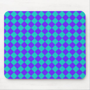 Lila Aquamarines Schachbrett Diamantmuster Mousepad