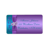 Lila, Aquamarines Stichwortschild Adressaufkleber (Vorne)