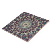 Lila Aquamarines und Creme Mandala Muster Fliese (Seite)