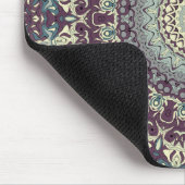 Lila Aquamarines und Creme Mandala Muster Mousepad (Ecke)