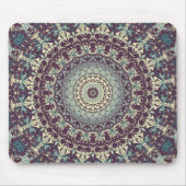 Lila Aquamarines und Creme Mandala Muster Mousepad (Vorne)