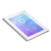 Lila Aquamarines Watercolor Bat Mitzvah Gästebuch Notizblock (Rechte Seite)