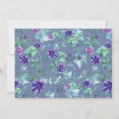 Lila Aquarell Anemones Black Bridal Tee Party Einladung (Rückseite)