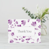 Lila Aquarell-Blume Dankeskarte (Stehend Vorderseite)