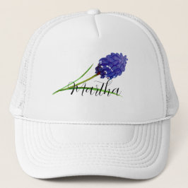 Lila Aquarell-Blume mit dem Namen Trucker Hat Truckerkappe
