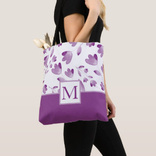 Lila Aquarell-Blume Tasche