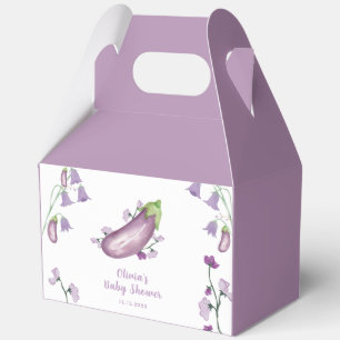Lila Aquarell-Blumen-Aubergine-Baby-Party  Geschenkschachtel