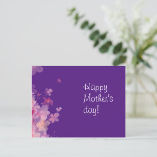 Lila Aquarell-Blumen-Muttertagspostkarte Postkarte