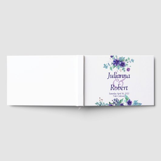 Lila Aquarell Blumenbuch Gästebuch (Voll)