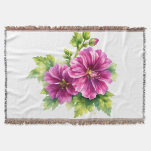 Lila Aquarell-Blumenillustration  Decke