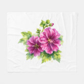 Lila Aquarell-Blumenillustration Fleecedecke (Vorderseite (Horizontal))