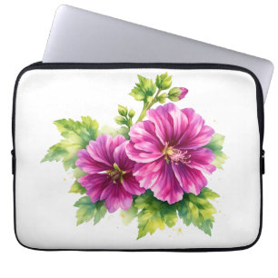 Lila Aquarell-Blumenillustration Laptopschutzhülle