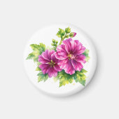 Lila Aquarell-Blumenillustration Magnet (Vorne)