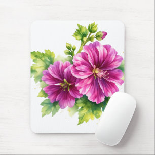 Lila Aquarell-Blumenillustration Mousepad