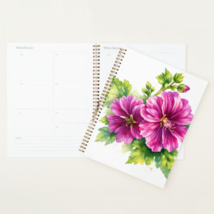 Lila Aquarell-Blumenillustration Planer
