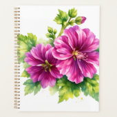 Lila Aquarell-Blumenillustration  Planer (Vorderseite)