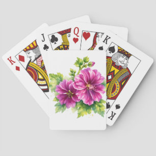 Lila Aquarell-Blumenillustration Spielkarten
