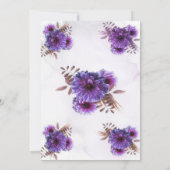 Lila Aquarell-Chrysantheme Save The Date (Rückseite)
