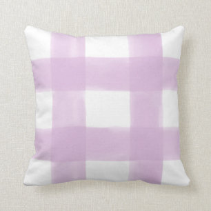 Lila Aquarell-Gingham Kissen