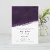 Lila Aquarell Gold Modernes Brautparty Einladung (Stehend Vorderseite)