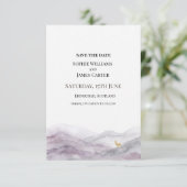Lila-Aquarell-Hochzeit Save The Date (Stehend Vorderseite)