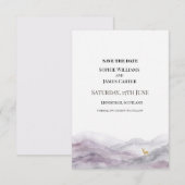 Lila-Aquarell-Hochzeit Save The Date (Vorne/Hinten)