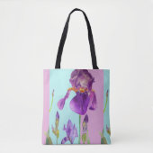 Lila Aquarell Iris Blume Girl Tasche (Vorderseite)