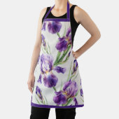 Lila Aquarell-Iris-Blumen-Botanik Schürze (InSitu)