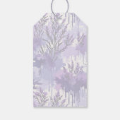 Lila Aquarell mit Blumen Geschenkanhänger (Rückseite)