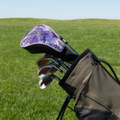 Lila Aquarell mit Blumen Golf Headcover (In SItu)