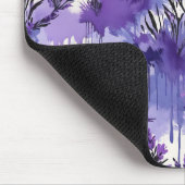 Lila Aquarell mit Blumen Mousepad (Ecke)