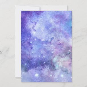Lila Aquarell Sternenhimmel Weltraumliebhaber Gala Einladung