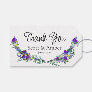 Lila Aquarell Veilchen Lavendel Eukalyptus Geschenkanhänger