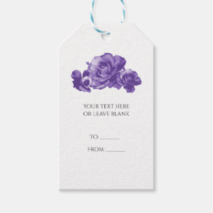Lila Aquarell Vintage Rosen Elegante Blumen Geschenkanhänger