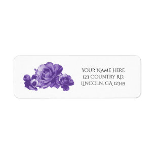 Lila Aquarell Vintage Rosen Hochzeit