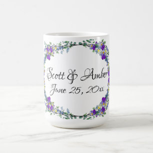 Lila Aquarell Violett Lavendel Eukalyptus Kaffeetasse
