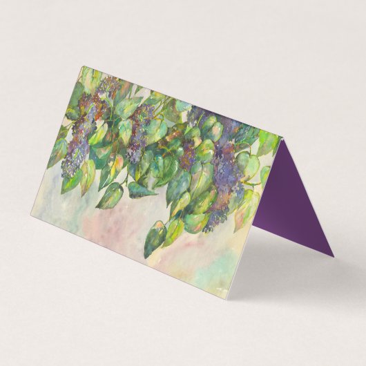 lila Aquarell Visitenkarten (Rückseite)