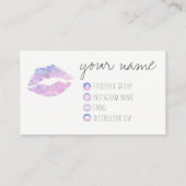 Lila Aquarell-Visitenkarten Visitenkarte (Rückseite)