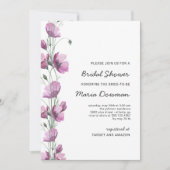 Lila Aquarell-Wildblumen Brautparty Invi Einladung (Vorderseite)