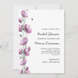 Lila Aquarell-Wildblumen Brautparty Invi Einladung