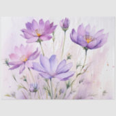 Lila Aquarell-Wildblumen Seidenpapier (Vorderseite)