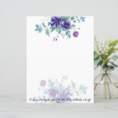 Lila Aquarellanemone Ephesians 4:1 Schreibwaren (Stehend Vorderseite)