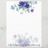 Lila Aquarellanemone Ephesians 4:1 Schreibwaren (Vorderseite)