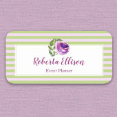 Lila Aquarellbahn Rose Blumenstrauch Namensschild